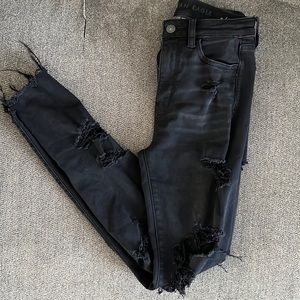 American eagle black super high rise jeggings